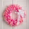 Northlight Pre-Lit Flocked Pine Artificial Christmas Wreath - 24" - Pink - Clear Lights